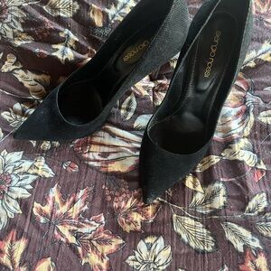 Sergio Rossi Textured Black Heels